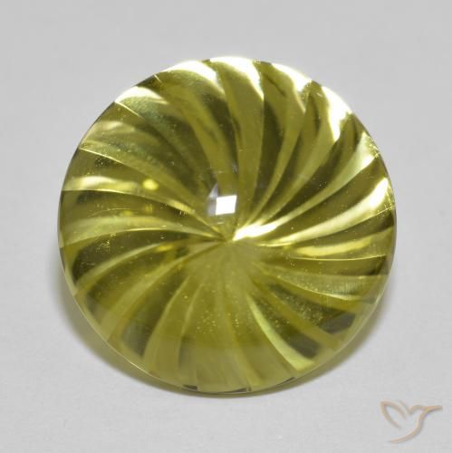 12.79ct Натуральный Средний желтый Кварц, Круглый, Прозрачный