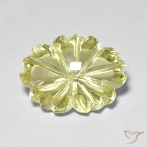 10.65ct Натуральный Средне-светло-желтый Кварц, Огранка Цветок, Прозрачный