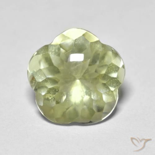 4.58ct Натуральный Светло-желтый Кварц, Огранка Цветок, Прозрачный