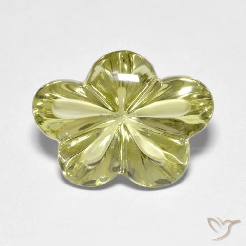9.34ct Натуральный Средний желтый Кварц, Огранка Цветок, Прозрачный
