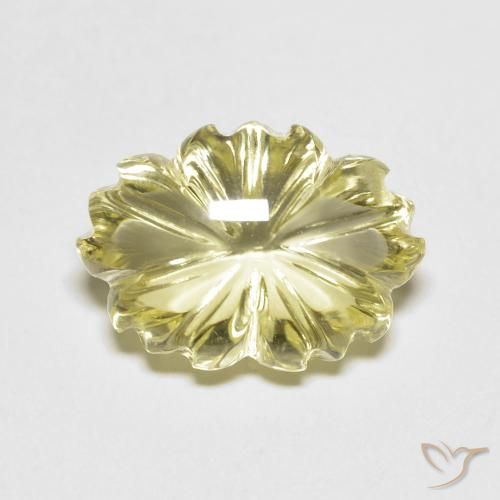 6.75ct Натуральный Лимонно-желтый Кварц, Огранка Цветок, Прозрачный
