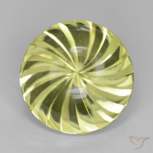12.85ct Натуральный Зеленовато-желтый Кварц, Круглый, Прозрачный