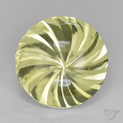 12.60ct Натуральный Светло-желтый Кварц, Круглый, Прозрачный