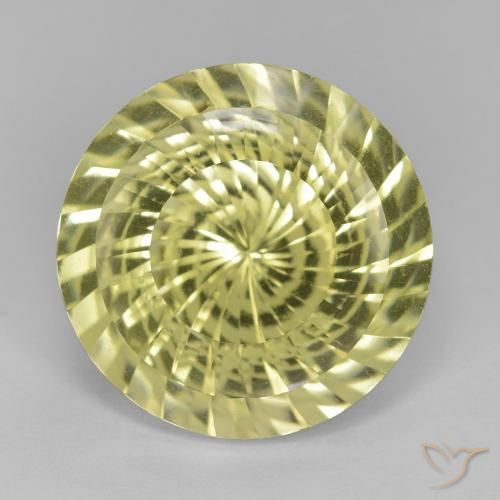 11.38ct Натуральный Средний желтый Кварц, Круглый, VVS-VS