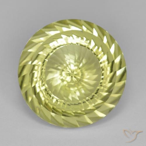 11.77ct Натуральный Лимонно-желтый Кварц, Круглый, VVS-VS