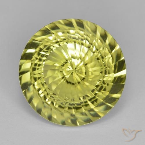 11.79ct Натуральный Средний желтый Кварц, Круглый, VVS-VS