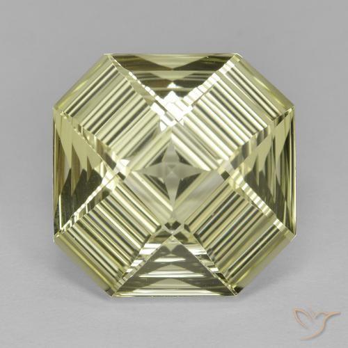 9.09ct Натуральный Светло-желтый Кварц, Изумрудная огранка, Чистота VVS