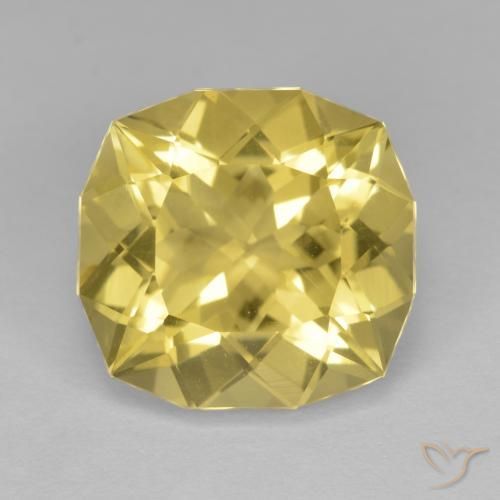 8.35ct Натуральный Светло-золотисто-желтый Кварц, Подушка, Чистота VS