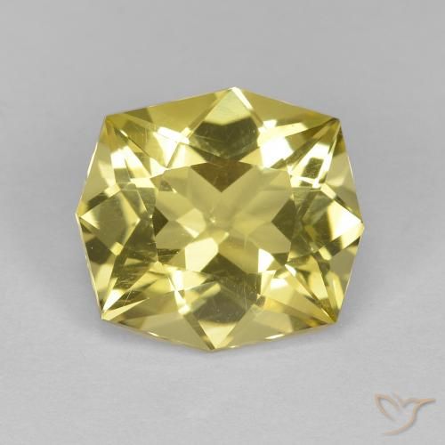 6.07ct Натуральный Светло-желтый Кварц, Изумрудная огранка, Чистота VS