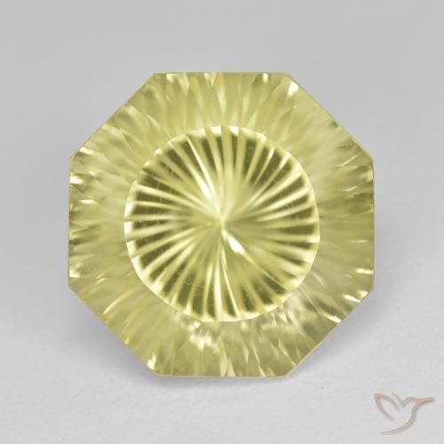 9.14ct Натуральный Средний желтый Кварц, Изумрудная огранка, Чистота VVS