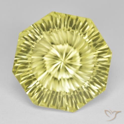 16.93ct Натуральный Светло-желтый ананас Кварц, Изумрудная огранка, Чистота VVS