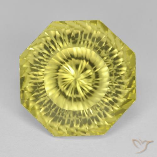 12.79ct Натуральный Светло-желтый Кварц, Изумрудная огранка, Чистота VVS