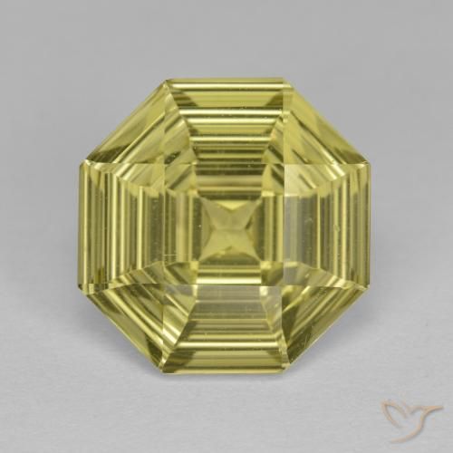 5.25ct Натуральный Светло-желтый ананас Кварц, Изумрудная огранка, Чистота VVS