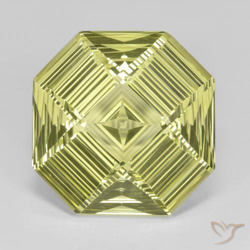 13.24ct Натуральный Светло-желтый Кварц, Изумрудная огранка, Чистота VVS