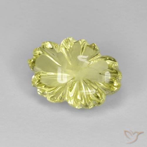 6.38ct Натуральный Лимонно-желтый Кварц, Огранка Цветок, Прозрачный