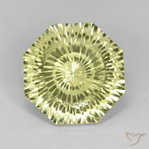8.93ct Натуральный Светло-желтый Кварц, Изумрудная огранка, Чистота VVS
