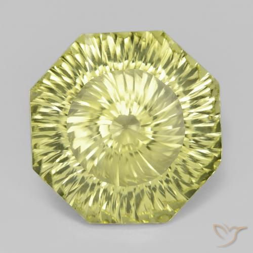 18.31ct Натуральный Средний желтый Кварц, Изумрудная огранка, Чистота VVS