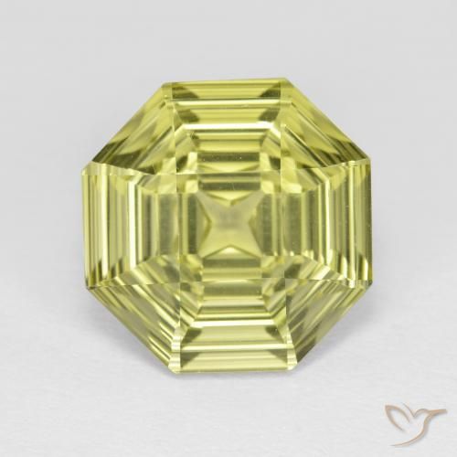 5.36ct Натуральный Средний желтый Кварц, Изумрудная огранка, Чистота VVS