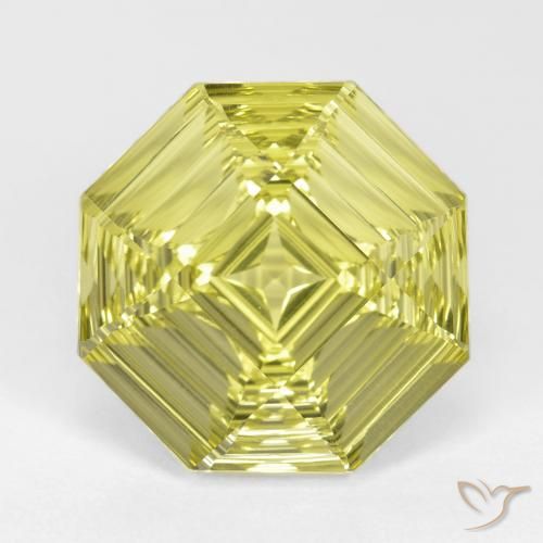 14.53ct Натуральный Средний желтый Кварц, Изумрудная огранка, Чистота VVS