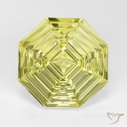 14.06ct Натуральный Средний желтый Кварц, Изумрудная огранка, Чистота VVS