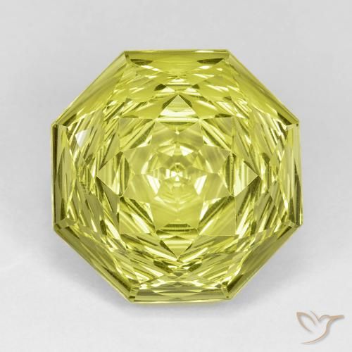 13.29ct Натуральный Лимонно-желтый Кварц, Изумрудная огранка, Чистота VVS