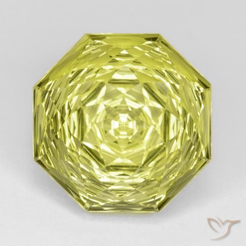 14.88ct Натуральный Лимонно-желтый Кварц, Изумрудная огранка, Чистота VVS