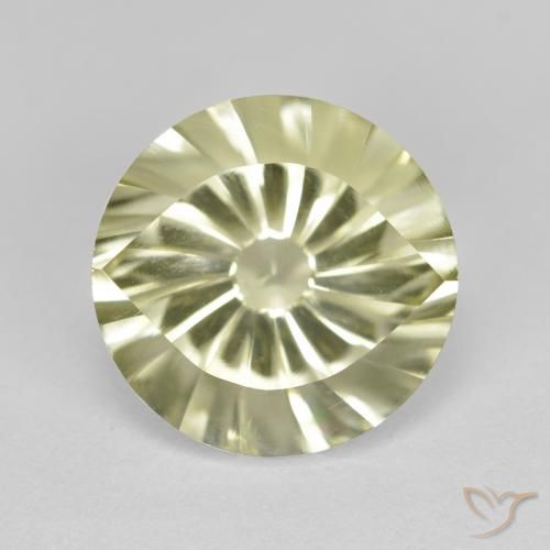 5.53ct Натуральный Светло-зеленовато-желтый Кварц, Круглый, Чистота VVS