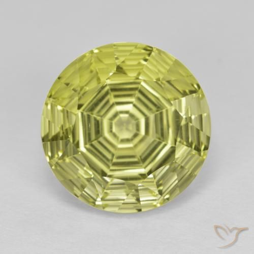 6.23ct Натуральный Лимонно-желтый Кварц, Круглый, Чистота VVS
