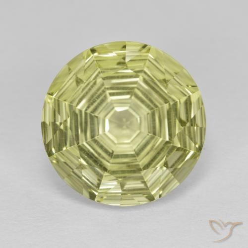 5.64ct Натуральный Средний желтый Кварц, Круглый, Чистота VVS