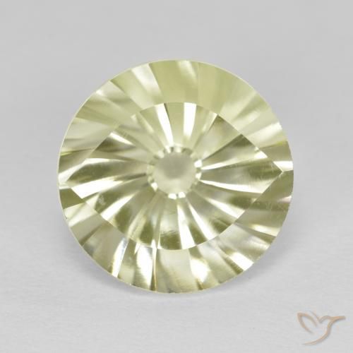 5.26ct Натуральный Средний желто-серый Кварц, Круглый, Чистота VVS