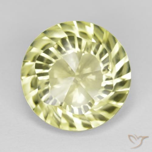 9.88ct Натуральный Зеленовато-желтый Кварц, Круглый, Чистота VVS