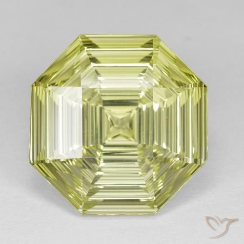 13.89ct Натуральный Средний желтый Кварц, Изумрудная огранка, Чистота VVS