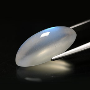 8.94 карата, натуральный Сине-белый Радужный лунный камень, Прозрачный, Полупрозрачный