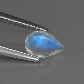 0.52 карата, натуральный Сине-белый Радужный лунный камень, Форма груши, VVS-VS