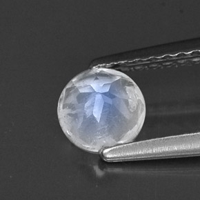 0.49 карата, натуральный Сине-белый Радужный лунный камень, Прозрачный, Полупрозрачный