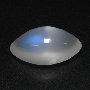 4.35 карата, натуральный Сине-белый Радужный лунный камень, Прозрачный, Полупрозрачный