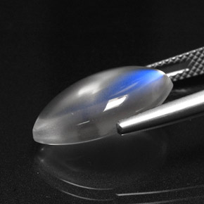 6.99 карата, натуральный Сине-белый Радужный лунный камень, Прозрачный, Полупрозрачный