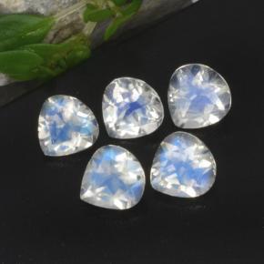 Натуральный белый радужный лунный камень 1,89 карата форма груши, прозрачный