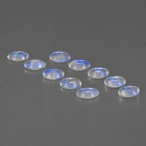  карата, натуральный Сине-белый Радужный лунный камень, Огранка Овал, VVS-VS