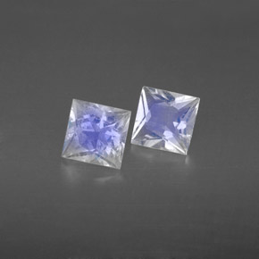  карата, натуральный Сине-белый Радужный лунный камень, Квадрат, VS-SI