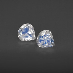  карата, натуральный Сине-белый Радужный лунный камень, Прозрачный, Полупрозрачный