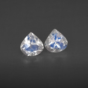  карата, натуральный Сине-белый Радужный лунный камень, Прозрачный, Полупрозрачный