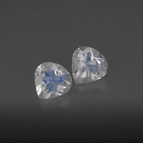  карата, натуральный Сине-белый Радужный лунный камень, Прозрачный, Полупрозрачный