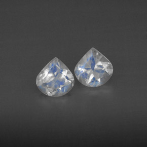  карата, натуральный Сине-белый Радужный лунный камень, Прозрачный, Полупрозрачный