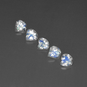  карата, натуральный Сине-белый Радужный лунный камень, Прозрачный, Полупрозрачный