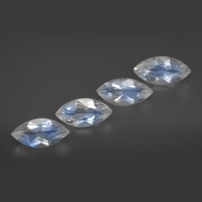  карата, натуральный Сине-белый Радужный лунный камень, Прозрачный, Полупрозрачный