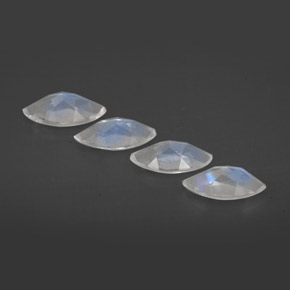  карата, натуральный Сине-белый Радужный лунный камень, Прозрачный, Полупрозрачный