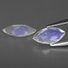  карата, натуральный Сине-белый Радужный лунный камень, Прозрачный, Полупрозрачный