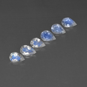  карата, натуральный Сине-белый Радужный лунный камень, Прозрачный, Полупрозрачный