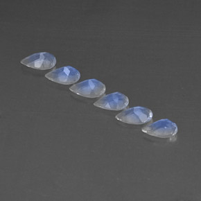 карата, натуральный Сине-белый Радужный лунный камень, Прозрачный, Полупрозрачный